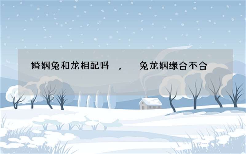 婚姻兔和龙相配吗,兔龙姻缘合不合